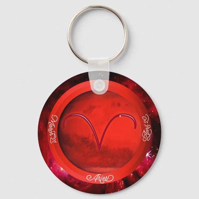 Metall Aluminium Zociac Aries Personalize NAMN Nyckelring (Framsida)