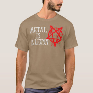 Metall är religiös, tungt Metall Goth Pentagram Sa T Shirt