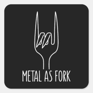 Metall as fork Lung Sten på köksdesign Fyrkantigt Klistermärke