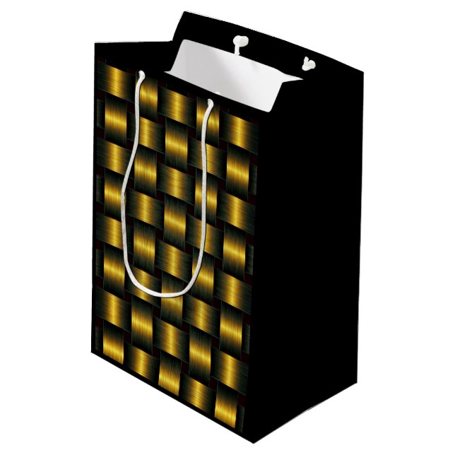 Metall Black Guld Gift Bag (Baksidan Vinklad)