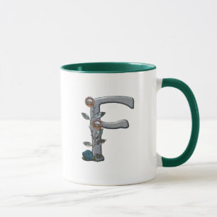 Metall blommar Monogram F Mugg