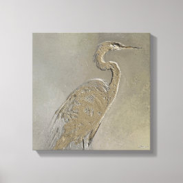 Metall Blue Heron Canvastryck