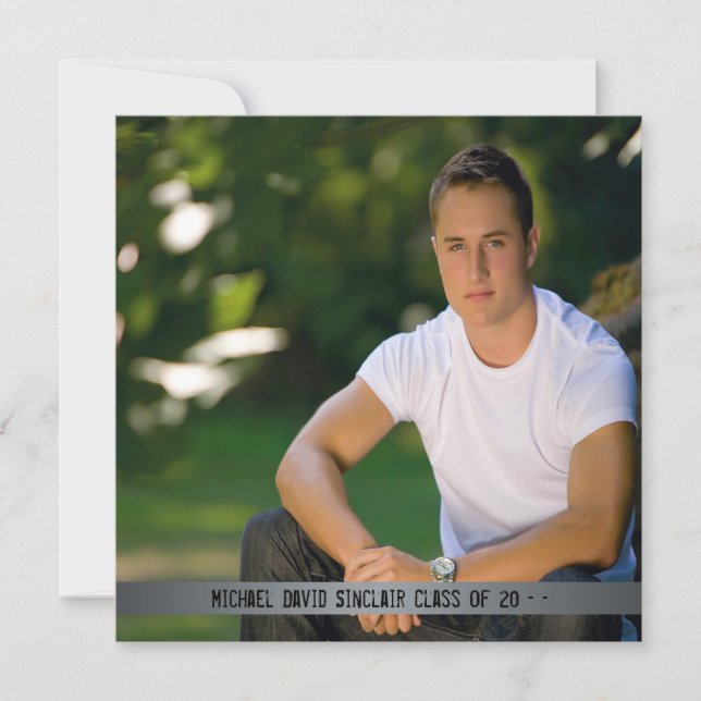 Metall Boys Photo Studenten-meddelande Inbjudningar (Framsida)