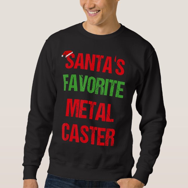 Metall Caster Funny Pajama-jul Lång Ärmad Tröja (Framsida)
