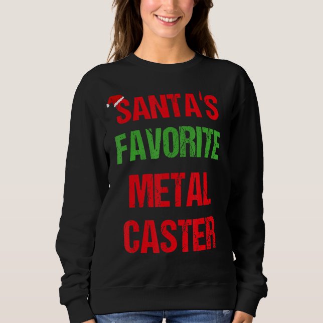 Metall Caster Funny Pajama-jul T Shirt (Framsida)