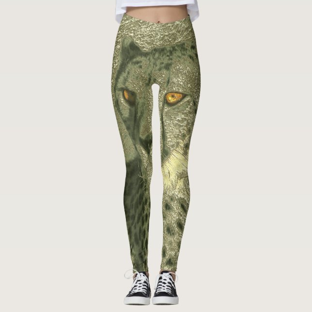 metall cheetah leggings (Framsida)
