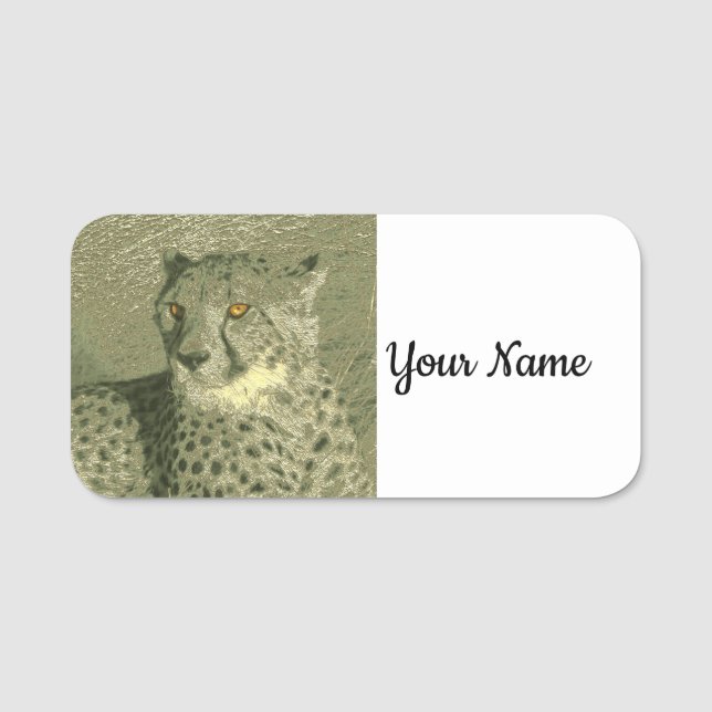metall cheetah namnbricka (Framsida)
