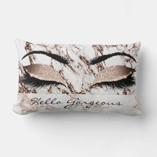 Metall Copper Marble Makeup Lash Hej Gorgous Lumbarkudde