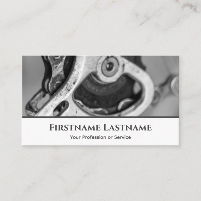 Metall-cykelpinionväxel för Bicycle Repair Shops Visitkort (Framsida)