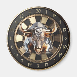 Metall Dartboard mit Bulle - golden Bull Magnet