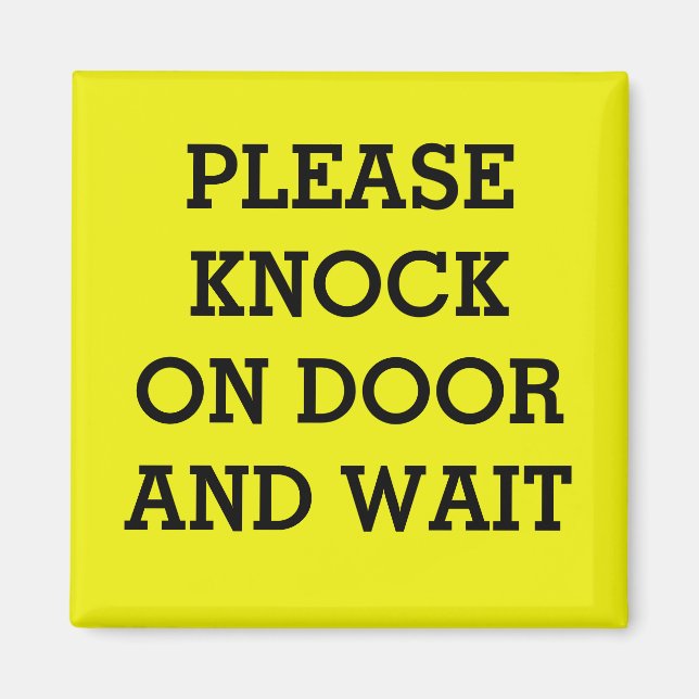 METALL DOOR MAGNET "PLEASE KNOCK ON DOOR" (Framsidan)