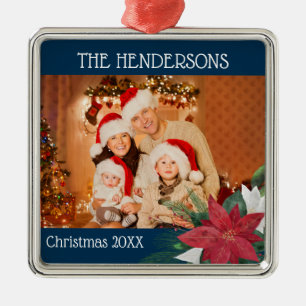 Metall Family Photos-jul Ornament Poinsettia