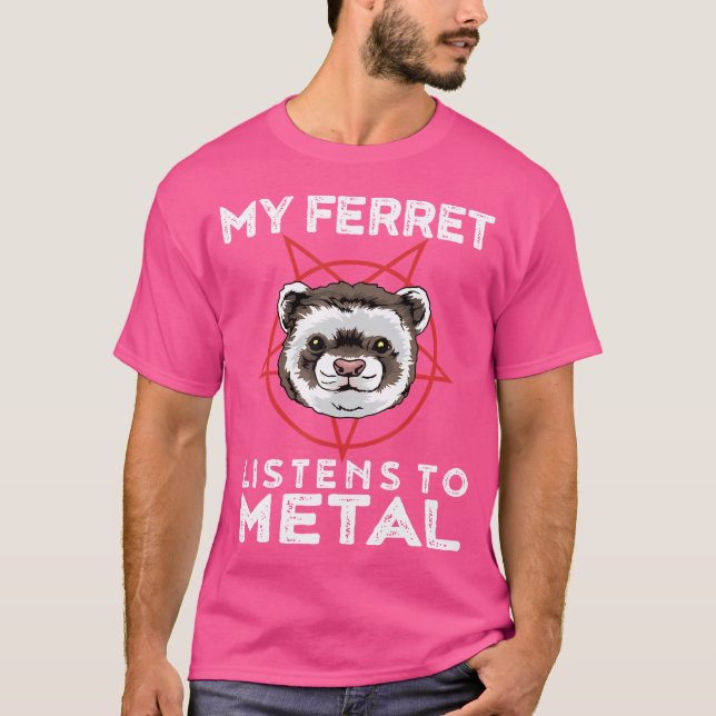 Metall Ferret Funny Goth och Heavy Metall Animal S T Shirt (Framsida)