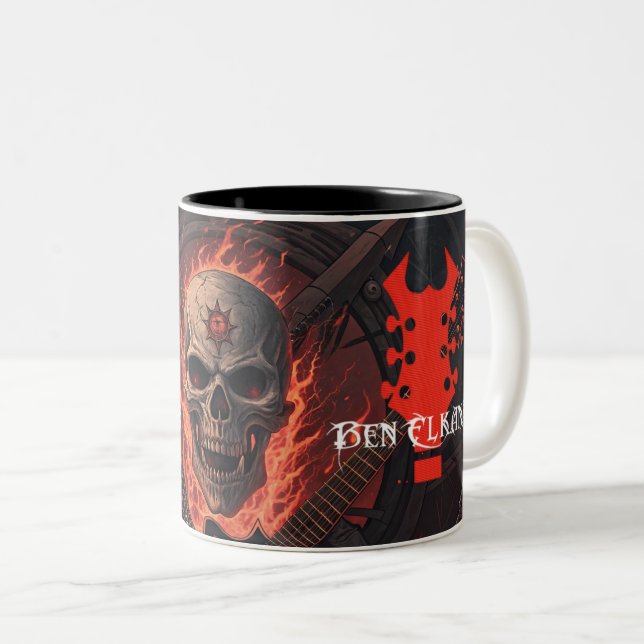 Metall Fire Skull Mugg | Ben Elkanar (Framsida höger)