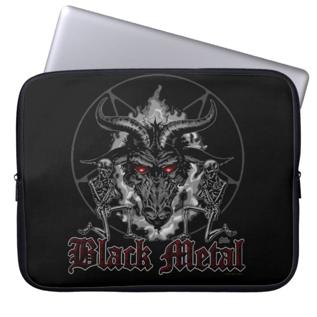 Metall för Baphomet Pentagramsvart Laptop Sleeve (Framsidan)