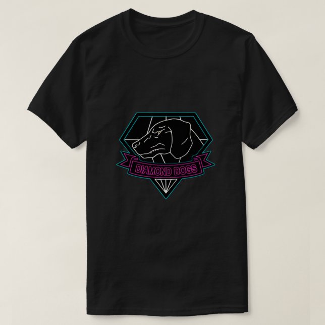 ° METALL GEAR SOLID ° Diamond Hundar Neon Logotyp  T Shirt (Design framsida)