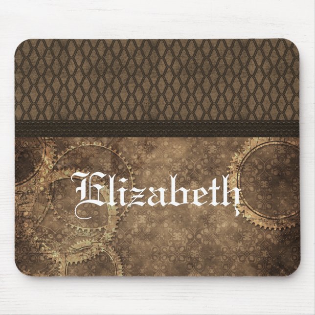 Metall Gear Steampunk Mousepad, Brown Musmatta (Framsidan)