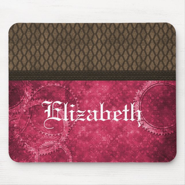 Metall Gear Steampunk Mousepad, Rosa Musmatta (Framsidan)