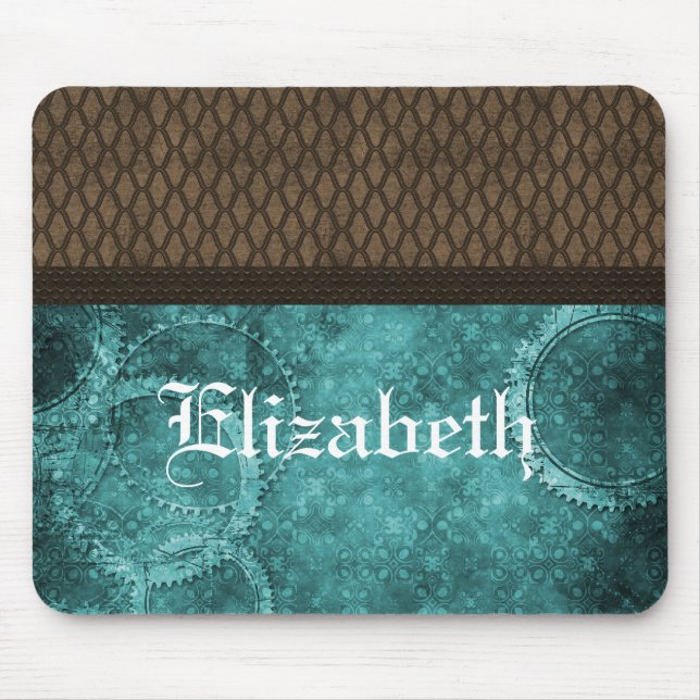 Metall Gear Steampunk Mousepad, Teal Musmatta (Framsidan)
