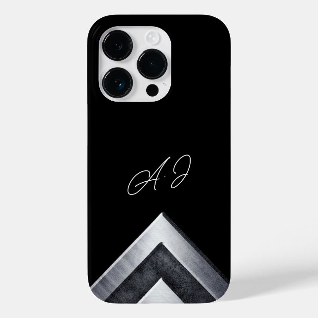 Metall Geometriskt Monogram Svart (Baksida)