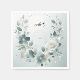 Metall Glam Glänsande Exklusiv Silver Bröllopsdusc Pappersservett