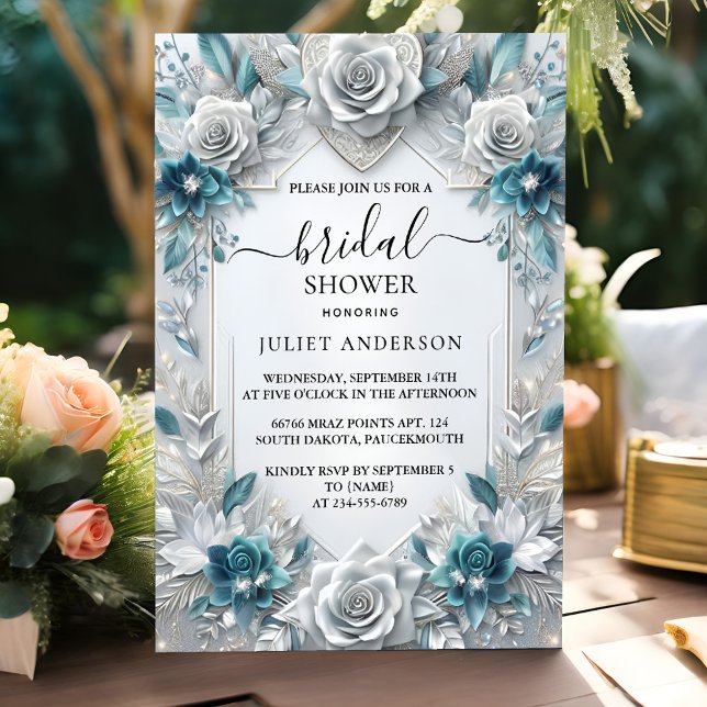 Metall Glam Shiny High End Silver Möhippa Inbjudningar (Skapare uppladdad)