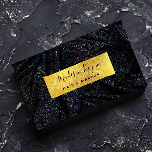 Metall Glitter Svarta Trasa och Faux Guld Visitkort