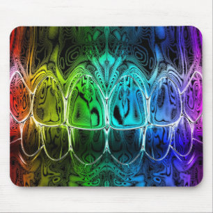 Metall Glow Färgad Teeth Bita Dentist Mousepad Musmatta