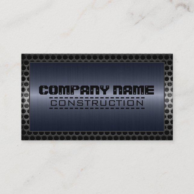 Metall Gräns Construction Elegant Steel Titta #10 Visitkort (Framsida)