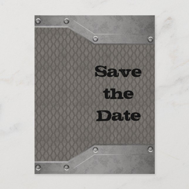 metall grunge-mall meddelande vykort (Framsida)