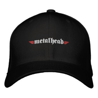Metall Head Hat w/Skull på baksidan Broderad Keps