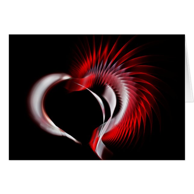 Metall Heart Hälsningskort (Framsidan Horizontal)