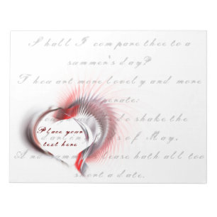 Metall Heart med Shakespeares sonnet 18 Anteckningsblock