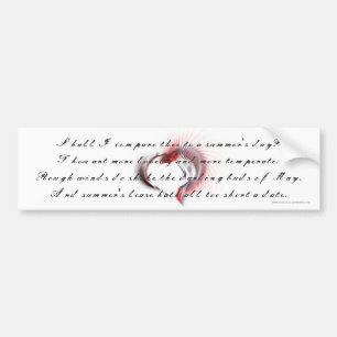 Metall Heart med Shakespeares sonnet 18 Bildekal
