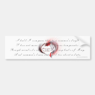 Metall Heart med Shakespeares sonnet 18 Bildekal