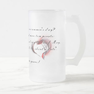 Metall Heart med Shakespeares sonnet 18 Frostat Ölglas