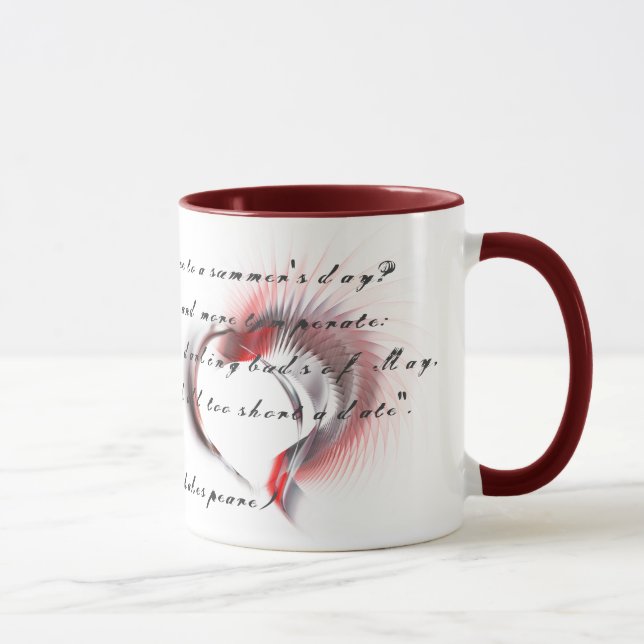 Metall Heart med Shakespeares sonnet 18 kaffe Mu Mugg (Höger)