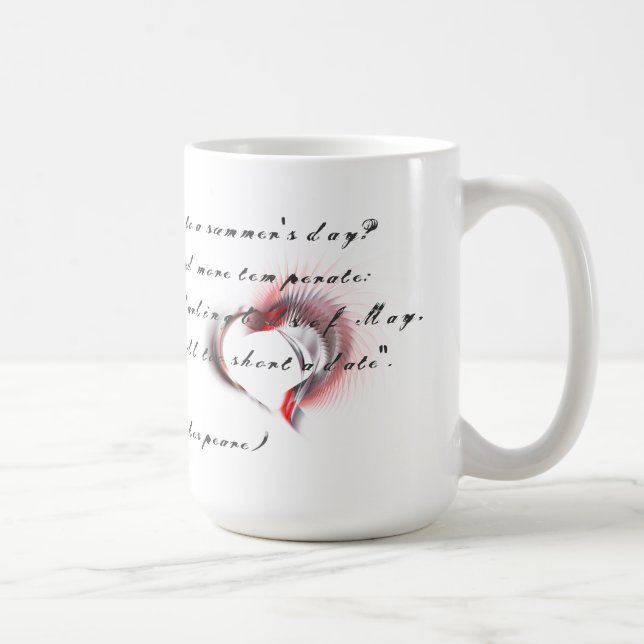 Metall Heart med Shakespeares sonnet 18 Kaffemugg (Höger)