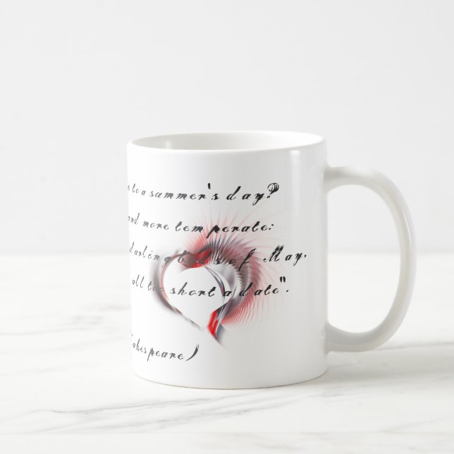 Metall Heart med Shakespeares sonnet 18 Kaffemugg (Höger)