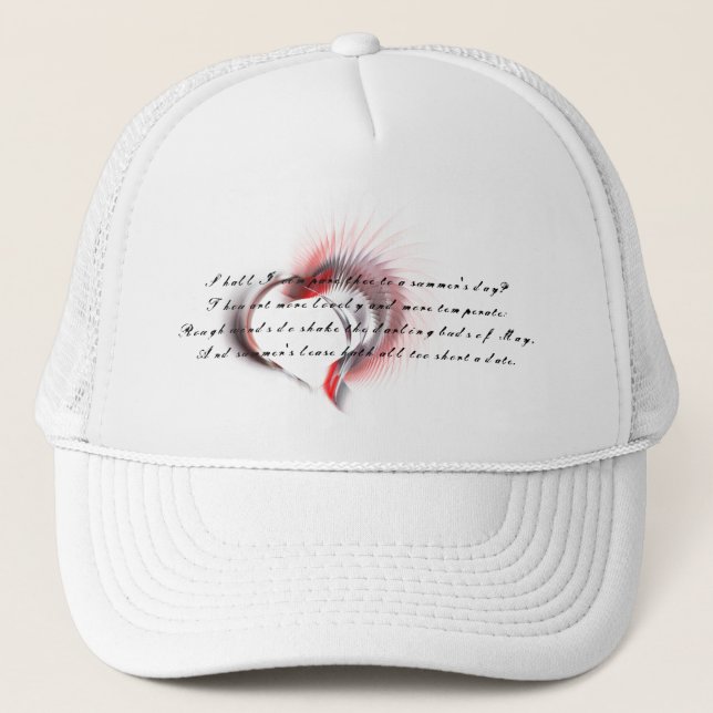 Metall Heart med Shakespeares sonnet 18 Keps (Framsida)
