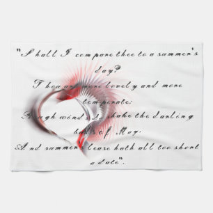 Metall Heart med Shakespeares sonnet 18 Kökshandduk