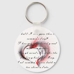 Metall Heart med Shakespeares sonnet 18 Nyckelring