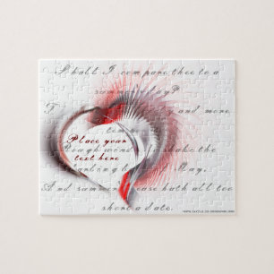 Metall Heart med Shakespeares sonnet 18 Pussel