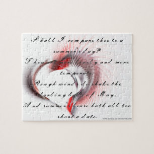 Metall Heart med Shakespeares sonnet 18 Pussel