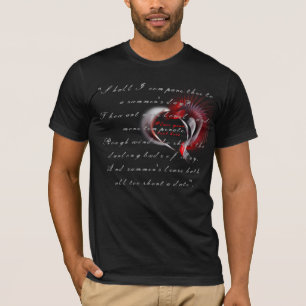 Metall Heart med Shakespeares sonnet 18 T Shirt