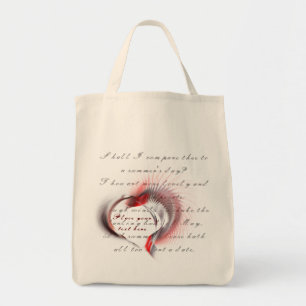 Metall Heart med Shakespeares sonnet 18 Tygkasse
