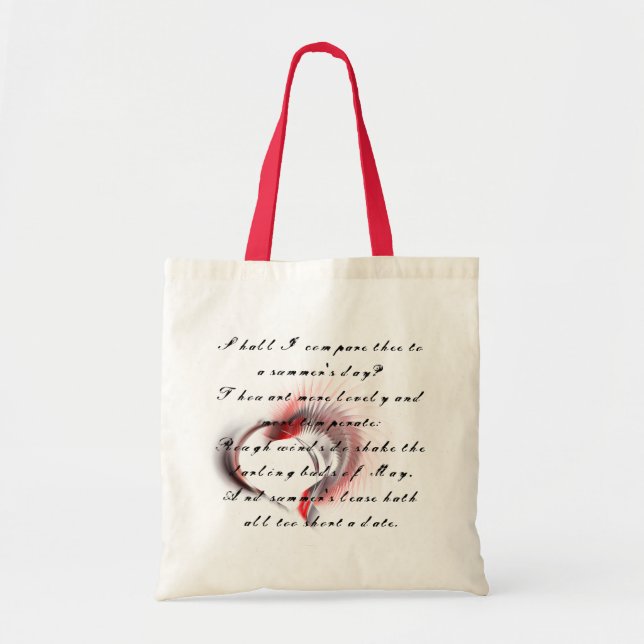 Metall Heart med Shakespeares sonnet 18 Tygkasse (Framsidan)