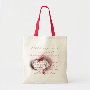Metall Heart med Shakespeares sonnet 18 Tygkasse