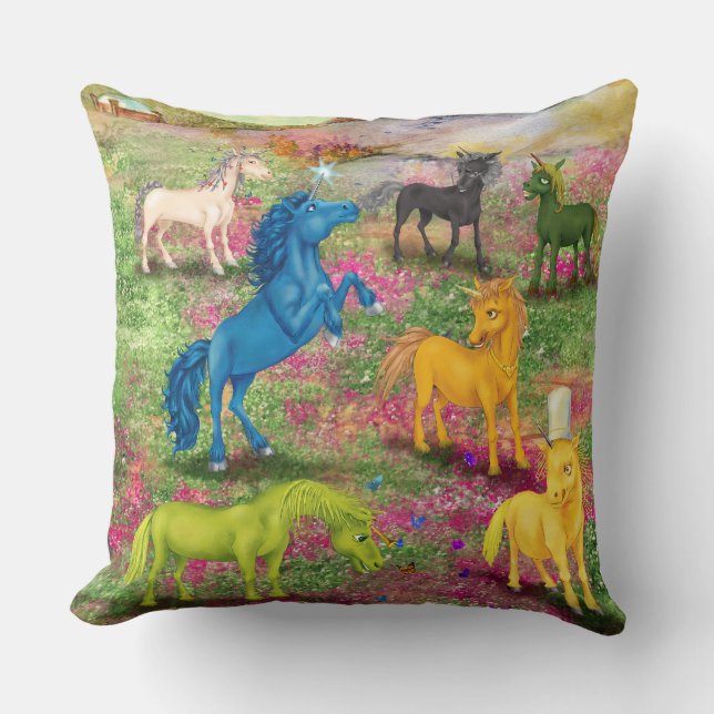 Metall Horn Unicorns Kudde (Framsida)