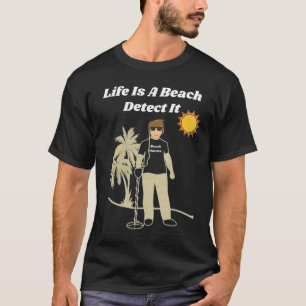 Metall Identifierar Roligt Beach T-Shirt